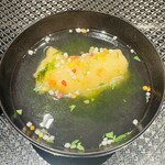 鮨あさひ - アブラメの天ぷらのお吸い物
