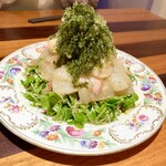 創作料理Ryota  - ●三陸産活〆天然ヒラメと奄美大島産海ぶどうのカルパッチョ