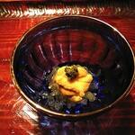 ななしの庵 - ウニの山にんじん乗せ　果実酢と穀物酢の柔らかい味わいと酸味がバランスをとってくれている