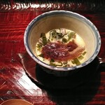 ななしの庵 - まるゆべしと行者ニンニクの茶わん蒸し