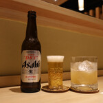 鮨 幸 - スーパードライ(小瓶)＆梅酒(ロック)