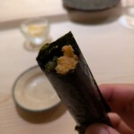 鮨 なんば - 揚げマグロと葉山葵の巻き物