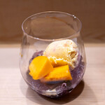 うを徳 - 2025.4 あまりんアイスクリーム せとかオレンジピール入り水羊羹 ブルーベリーゼリー マンゴー