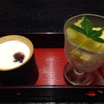 日本料理 花月 - もち粉ぷりんとシャーベット
