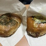 123BAGEL - ボロネーゼ460円、肉味噌しそチーズ460円