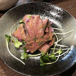 肉山 - 1．柚子香るハツの大葉味噌和え