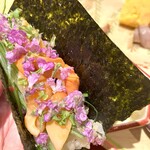 銀座 しのはら - 赤貝の手巻き寿司