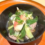 銀座 しのはら - 北寄貝と飛騨牛の鍋仕立て