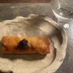 和食 板垣 - ホワイトあすぱら　縞海老　キャビア