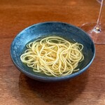 modest - おまけで揖保乃糸のパスタを試食。