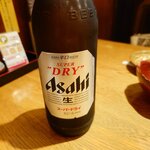 川万 - アサヒ大瓶850円、税込みだから意外と高くない。