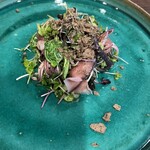 roku - 蕨こごみスチームホタルイカのサラダ
      オリーブのクッキー