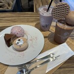 バニラビーンズ ベイサイド - スプリングプレート:1595円　ルビーショコラッテ:792円　ショコラッテフロート(フロートはベイサイドミルク):957円