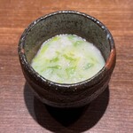 登喜和鮨 新潟店 - 山菜ととらふぐの白子粥