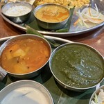 インドダバ - 食感の異なる二種類のカレー達❤️
