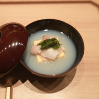 わたなべ - はまぐり。玉子豆腐、かわのりのお椀