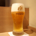 焼鳥 おみ乃 - ヱビス生ビール