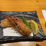 石巻狐崎漁港 晴れの日 名掛丁店 - 赤海老の新引き粉揚げ