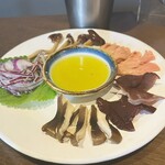 裏の山の木の子 - キノコの刺身