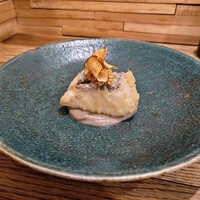 セミーナ - 根室産銀宝のフリット　余市牧野さんの菊芋のピュレ