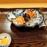 勢麟 - 青柳の酢味噌、歯ごたえ。楽しめる