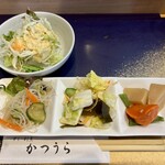 鮨割烹かつうら - サラダ＆小鉢3種