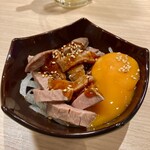 極楽湯 和光店 - 料理：湯上がりビーフのユッケ