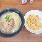 琉華食堂 - ソーキそば半チャーハンセット 1100円