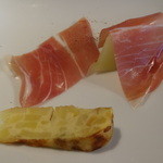夢時庵 - 生ハムメロンにスペイン風オムレツ