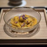 末冨 - 伊勢海老　ナス　味噌とバフンウニのソース