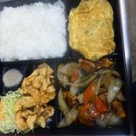 王々亭 - 酢豚、玉子焼き、エビ天入りA定食