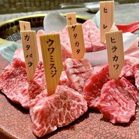 みやび 六本木店 - ⑤A5黒毛和牛希少部位 9種類盛り合わせ
                    ・ウワミスジ、カタバラ、トモサンカク、
                    　ヒラカワ、ゲタカタ、リブカブリ、
                    　サーロイン、ヒレ、ソトバラ