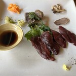 無鹿リゾート - メイン(鹿ロース蒸焼赤ワインソース)