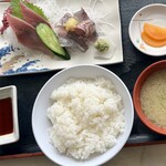 市場食堂 - 日替わり定食　刺身2点盛り
