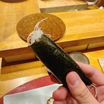 天ぷら もっこす - ウニの巻き寿司