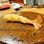天ぷら もっこす - えび　尻尾までサクサク