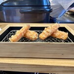 博多天ぷら ながおか - 3時間蒸した鹿児島産にんじんの天ぷら