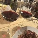 トラットリア ラ・テスタドゥーラ - 赤ワイングラス各1500円　エチケット撮るの忘れた。。。好みを伝えて選んでいただきました
