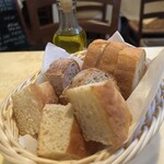トラットリア ラ・テスタドゥーラ - コペルトは1人700円。バケットがでます。バケット自体は正直普通w