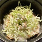 BiOcafe - もち米玄米ライス 春キャベツを乗せた焼きソイチーズリゾット