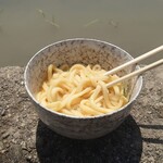 三嶋製麺所 - 温かい（小）・卵