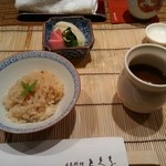 日本料理 とくを - 2014 8 鯛ご飯と赤だし、漬物 お代わり出来ますが入らなかった