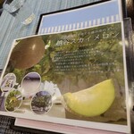 Fruit Parfaiteria Kaju - なぜ｢スカイメロン｣かというと…水耕栽培でまるで空に浮いているように見えるからだそうです( *´艸｀)