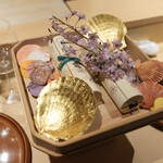 銀座 しのはら - うに、トラフグの煮こごり、キャビア（追加）