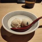 古今 - デザートのきな粉と黒豆のアイス
