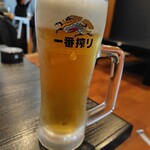 繁蔵田麦そば - 生ビール中ジョッキ　550円