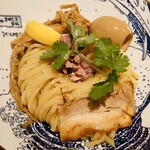 自家製麺 MENSHO TOKYO - ラム醤油スープ つけ麺(並) (1000円) +味玉(150円)