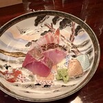 297305770 - 5品の一つ、五島列島の鮮魚のお造り。