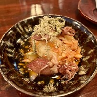 あそび割烹 さん葉か - 単なるホタルイカではない、マッシュポテトととろろ昆布が乗った、アテ感たっぷりの創作料理