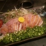 ネギまみれの鶏のたたき